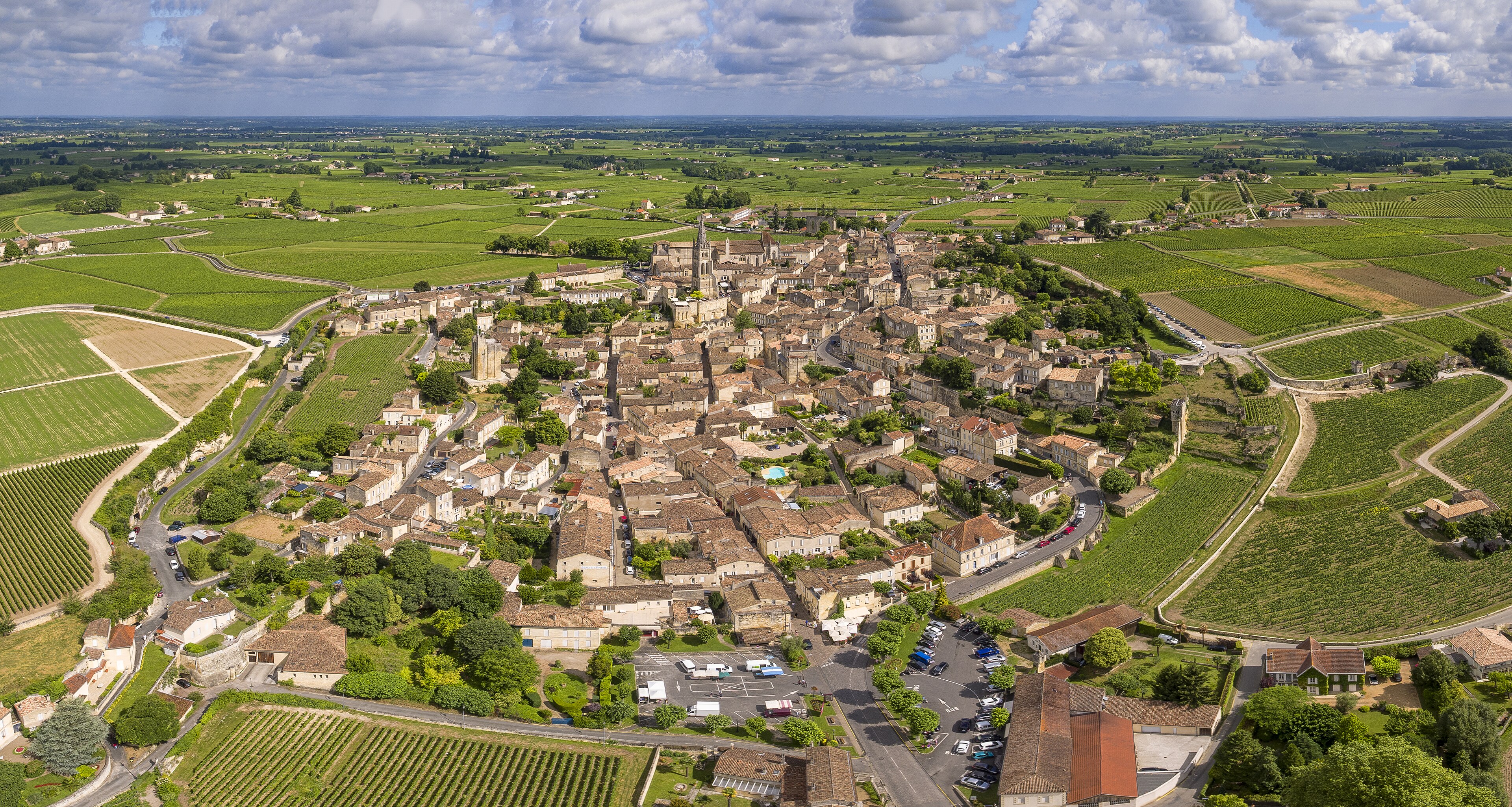 Saint-Émilion among its vineyards