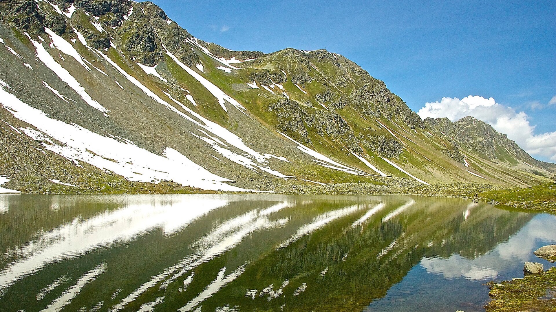 The Flüela Pass in the Swiss Alps near Davos